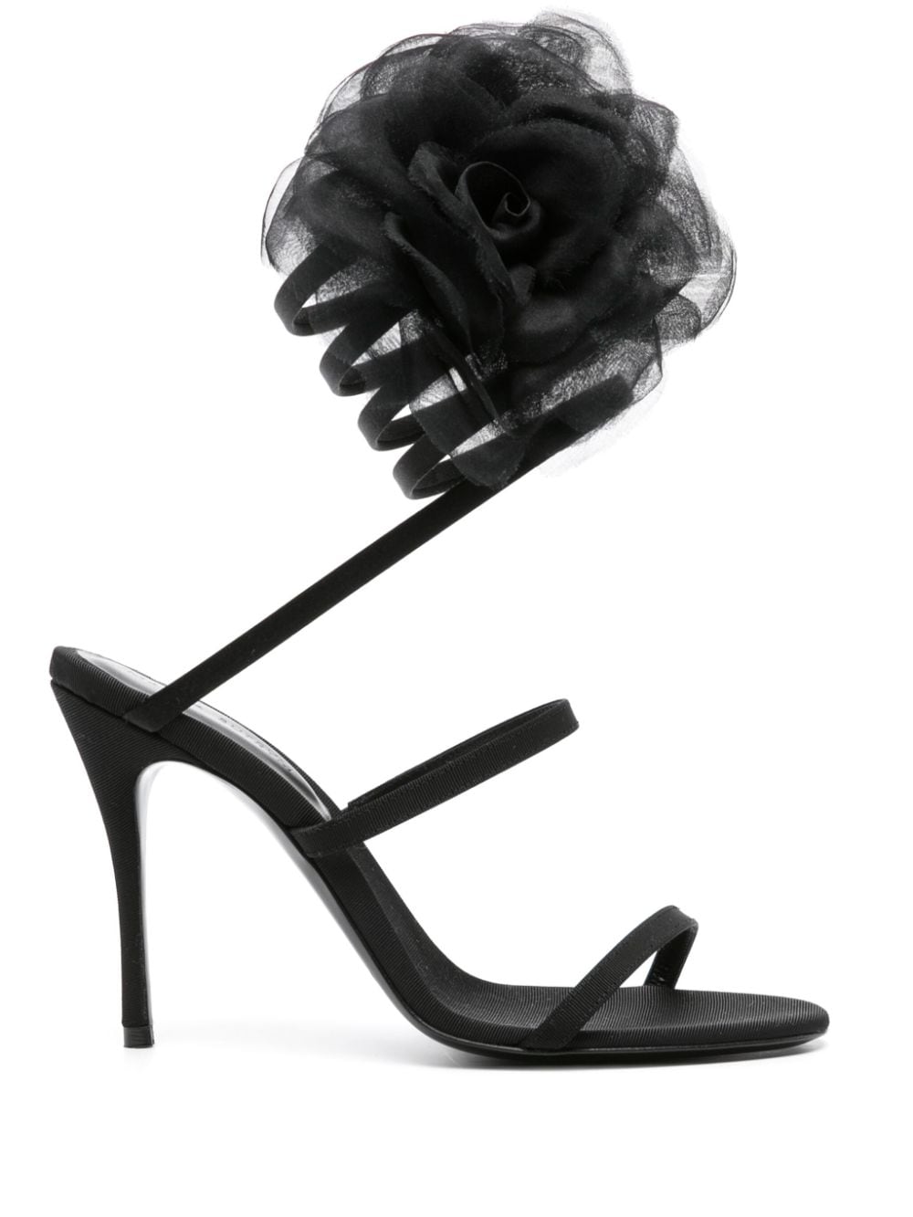 Magda Butrym spiral-bound floral-appliqué sandals - Black von Magda Butrym