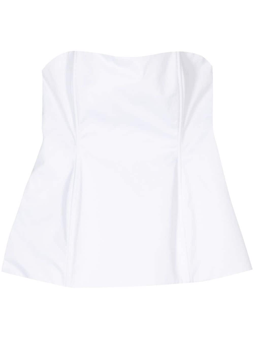 Magda Butrym strapless hourglass corset top - White von Magda Butrym