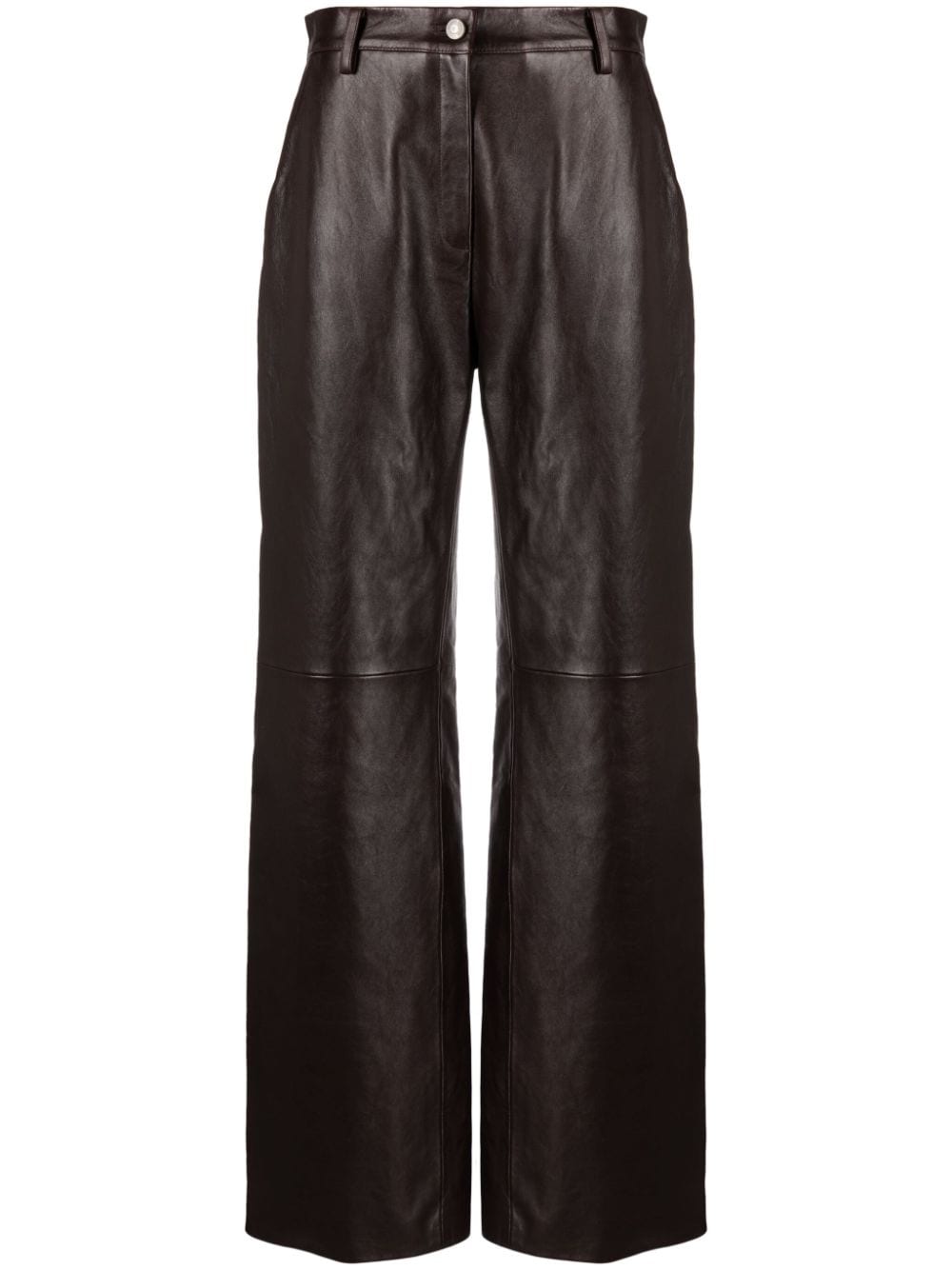 Magda Butrym wide-leg leather trousers - Brown von Magda Butrym