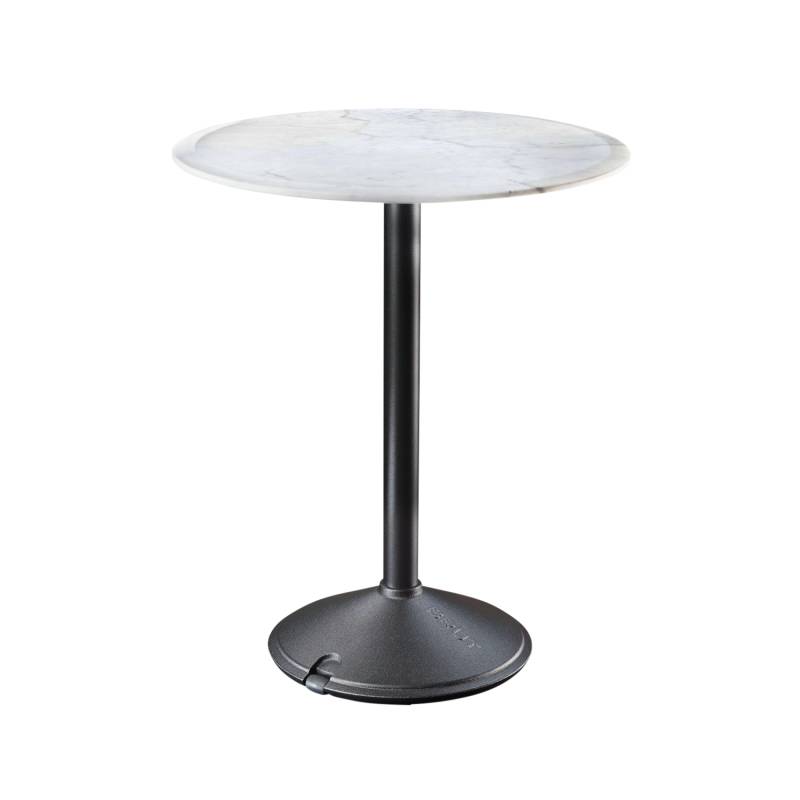 Brut Rundtisch , Tischplatte carrara marmor weiss, Untergestell grau-anthrazit 5142 von Magis Spa
