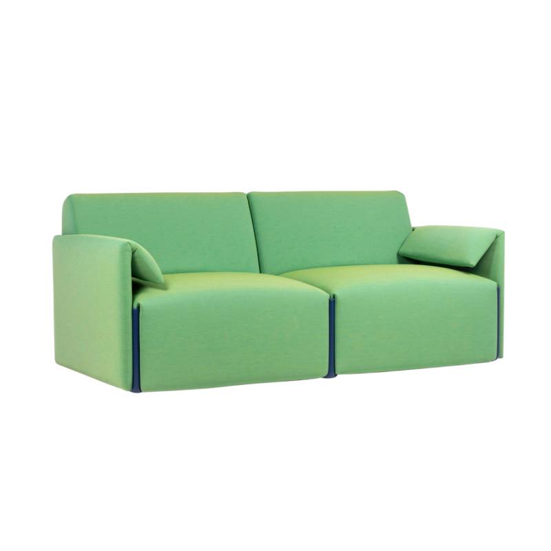 Costume 2er Stoff-Sofa , Ausführung a - ohne armlehnen, Bezug kvadrat uniform mélange - 583/bordeaux, Farbe Connector schwarz 1763c von Magis Spa