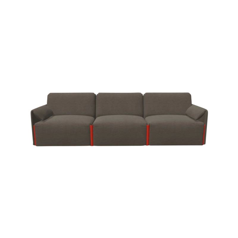 Costume 3er Stoff-Sofa , Ausführung d - mit armlehnen, Bezug kvadrat uniform mélange - 103/beige, Farbe Connector blau 1790c von Magis Spa