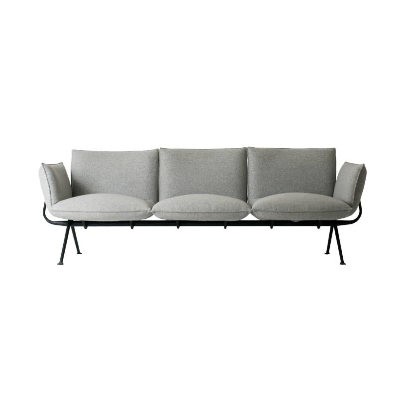 Officina 3er Stoff-Sofa, Bezug kvadrat vidar 4 - 353/braun, Gestell verzinkt 5250 von Magis Spa