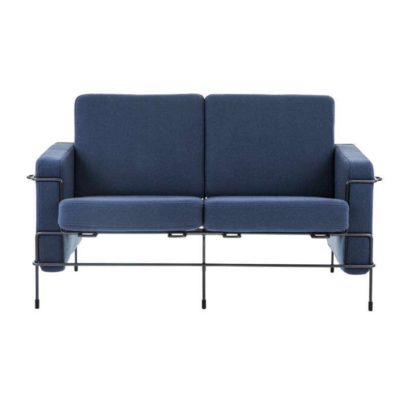 Traffic_2 2er Stoff-Sofa , Bezug kvadrat tonus 4 - 240/warmgrau, Gestell weiss 5011 von Magis Spa