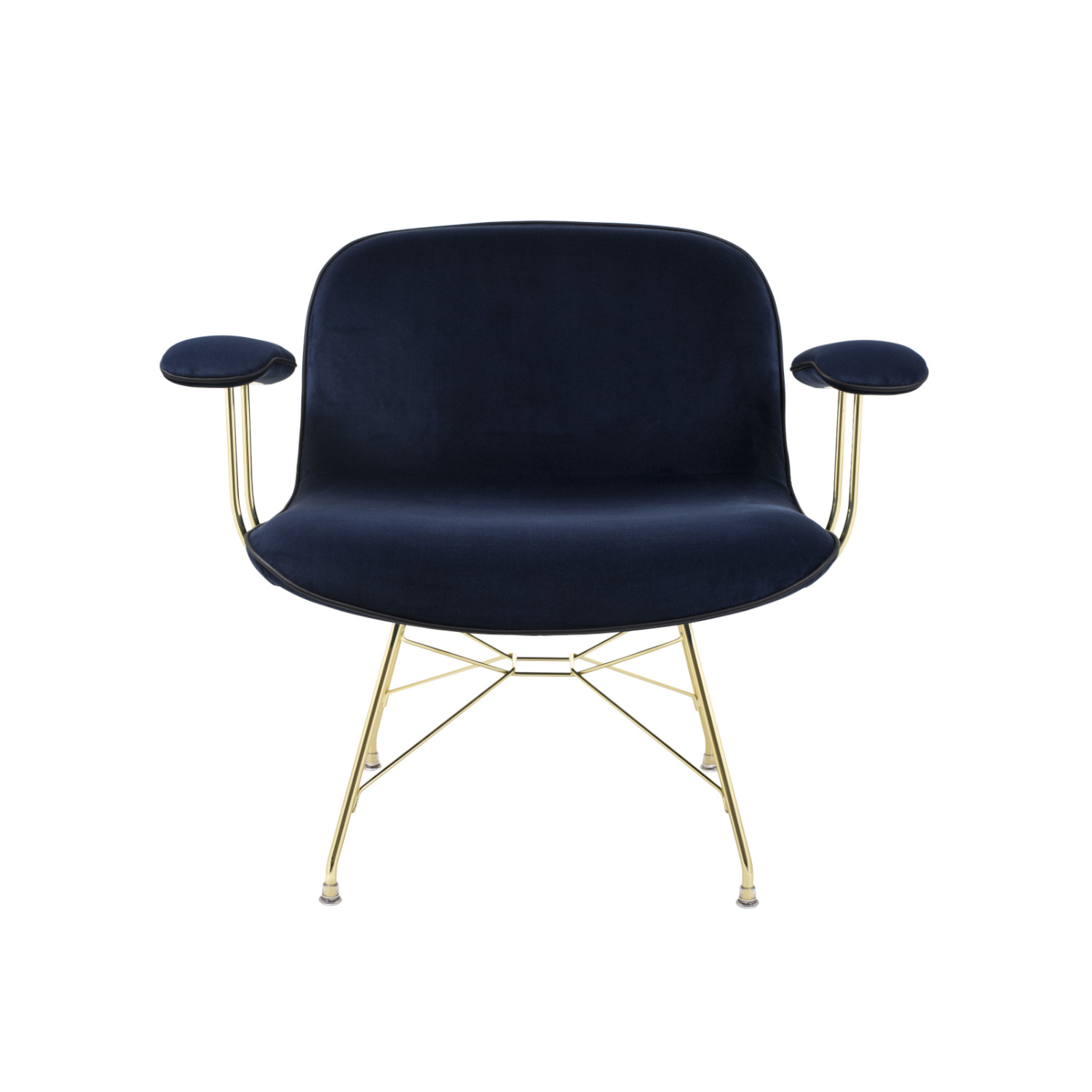 Troy Low Armchair Sessel, Bezug kvadrat divina md 203 / beige, Gestell schwarz 5013 von Magis Spa