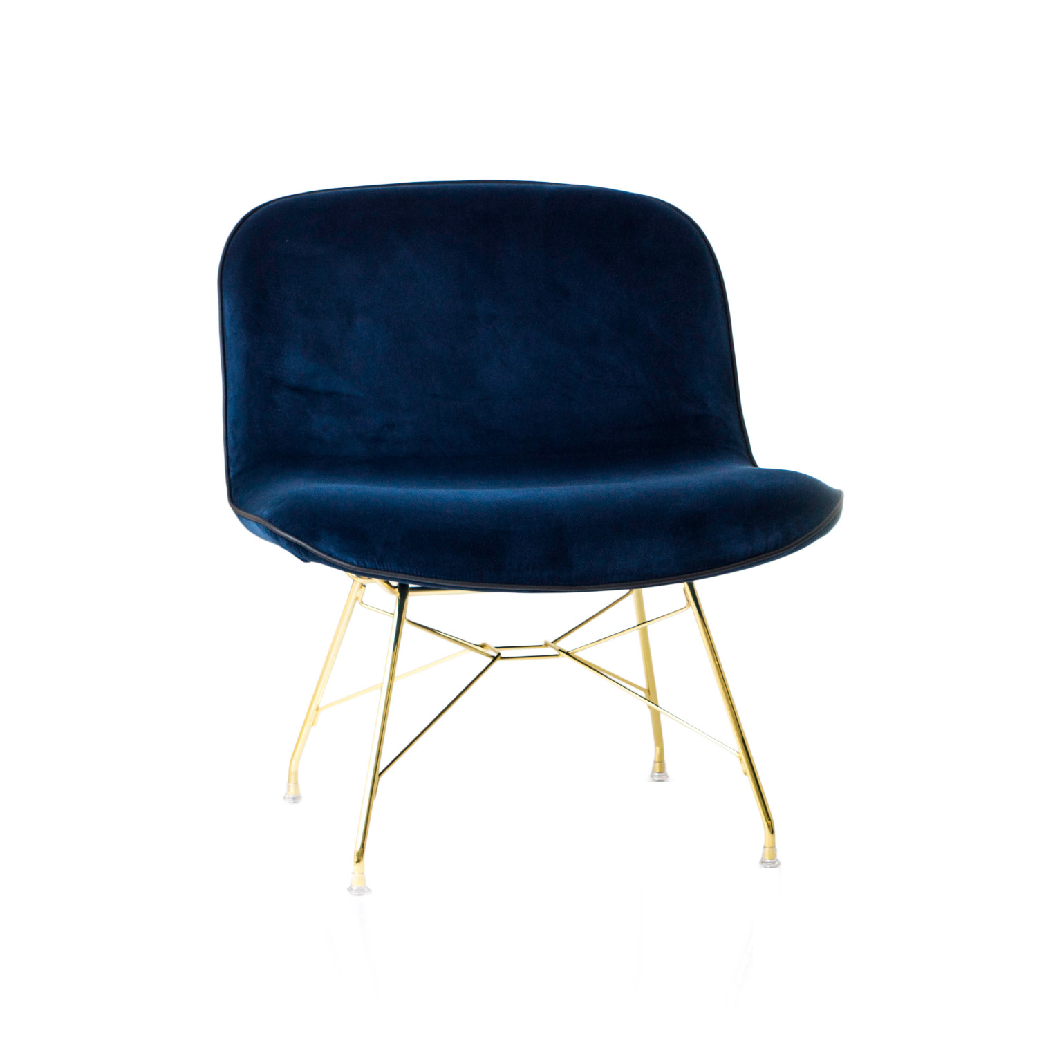 Troy Low Chair Sessel, Bezug kvadrat divina md 433 / ocker, Gestell schwarz 5013 von Magis Spa