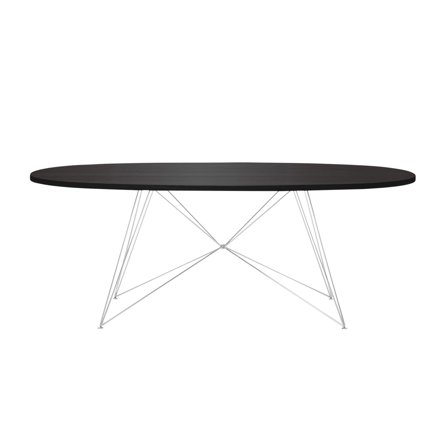 XZ3 Ovaltisch, Tischplatte mdf, eichenfurnier dunkel, Gestell weiss lackiert von Magis Spa