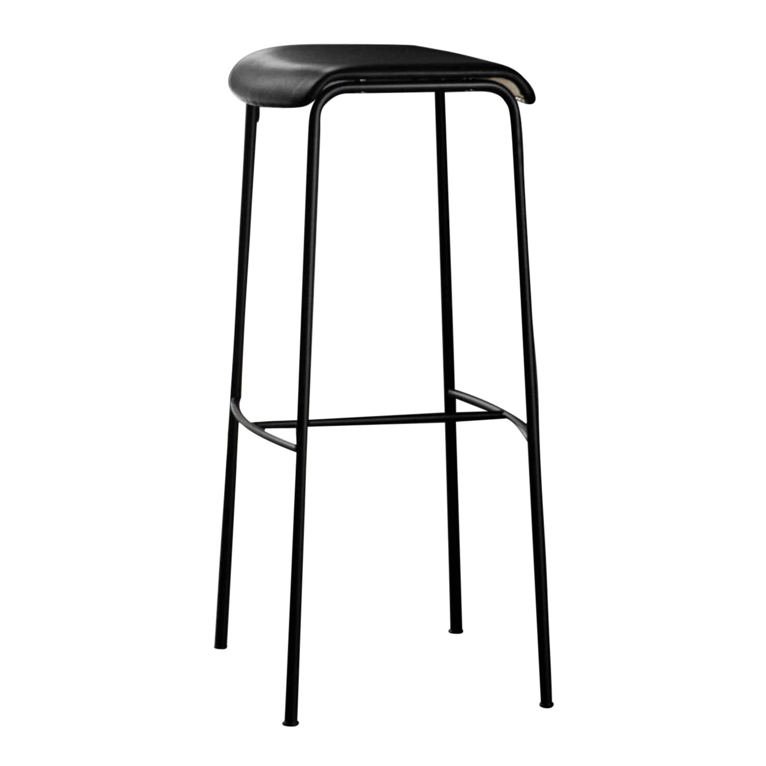 Pause Bar Stool Barhocker, Holz oak, black stained, Gestell tubular steel: powder lacquer in black, matt grained lacquer, Grösse b. 41 x t. 35 x h.... von Magnus Olesen