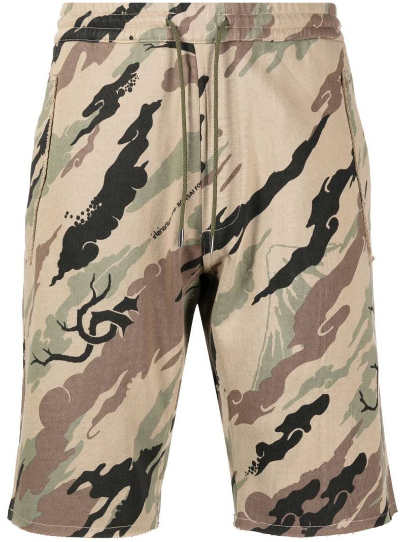 Maharishi Bonsai Forest-print cotton shorts - Brown von Maharishi