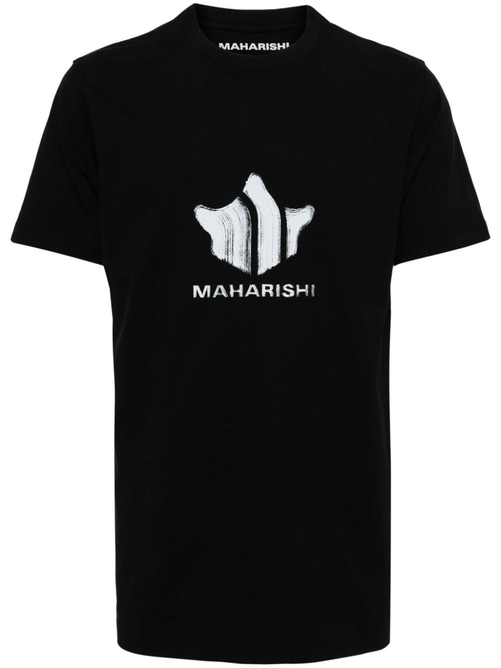 Maharishi Brushstroke Temple organic-cotton T-shirt - Black von Maharishi