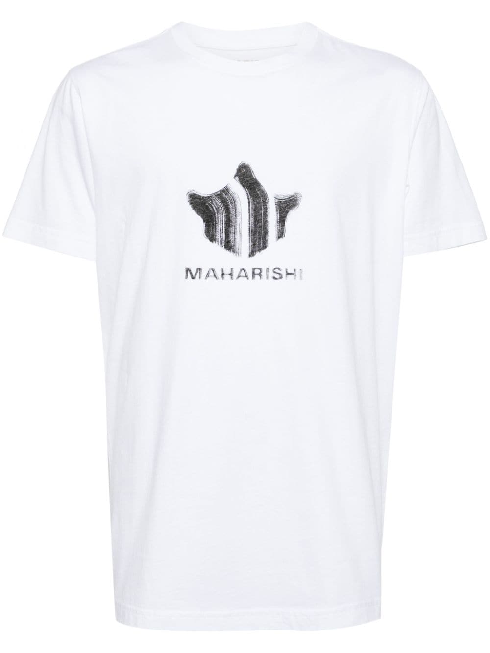 Maharishi Brushstroke Temple organic-cotton T-shirt - White von Maharishi