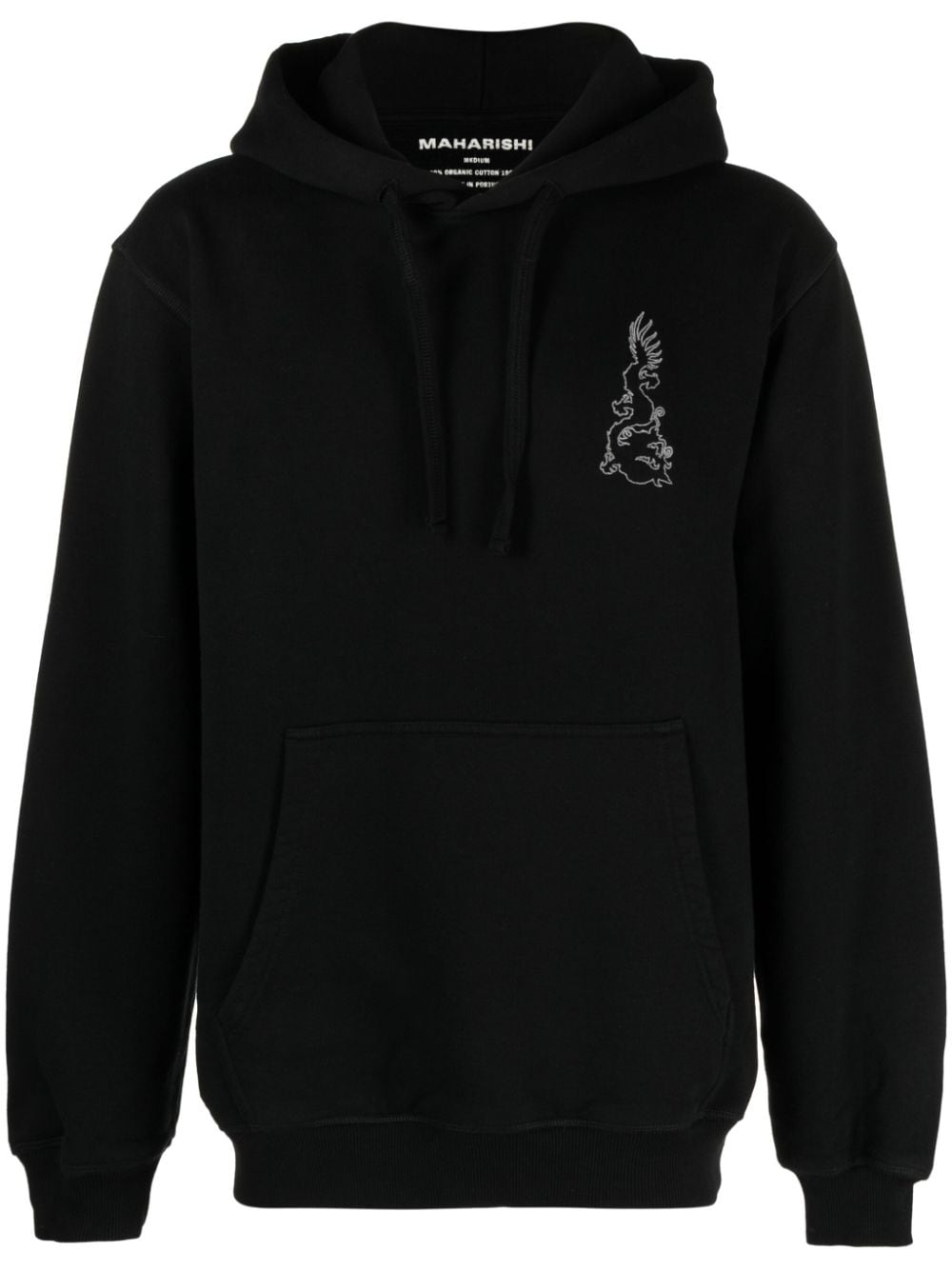 Maharishi Reflective Dragon organic cotton hoodie - Black von Maharishi