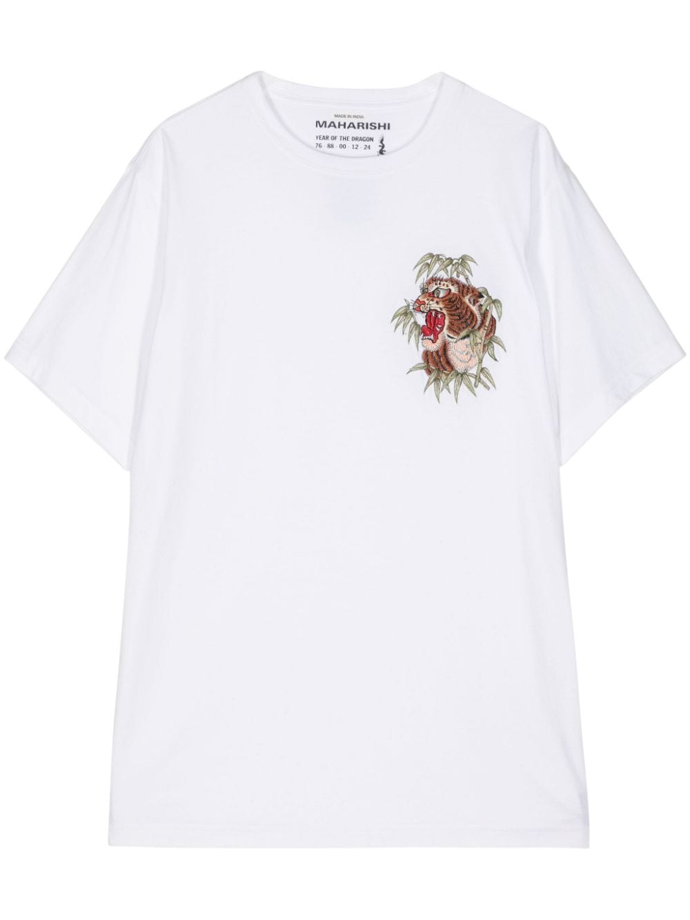 Maharishi Tiger-embroidered cotton T-shirt - White von Maharishi