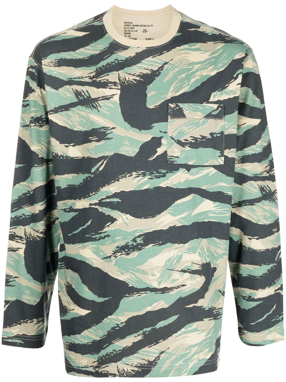 Maharishi abstract-print long-sleeve T-shirt - Green von Maharishi