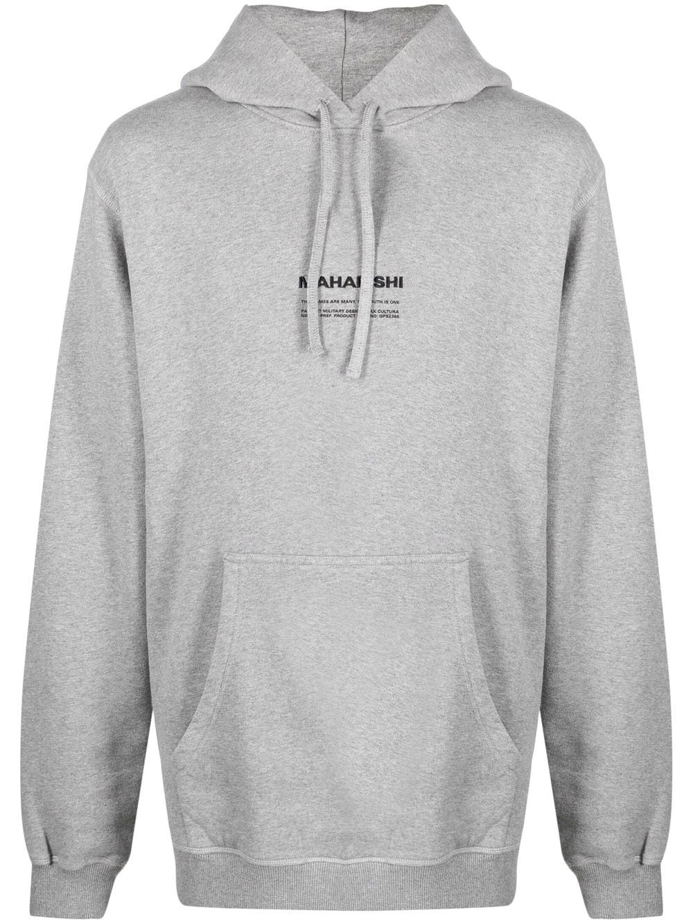 Maharishi logo-embroidered organic cotton hoodie - Grey von Maharishi