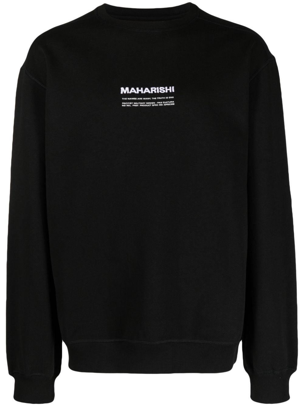 Maharishi logo-embroidered organic-cotton sweatshirt - Black von Maharishi