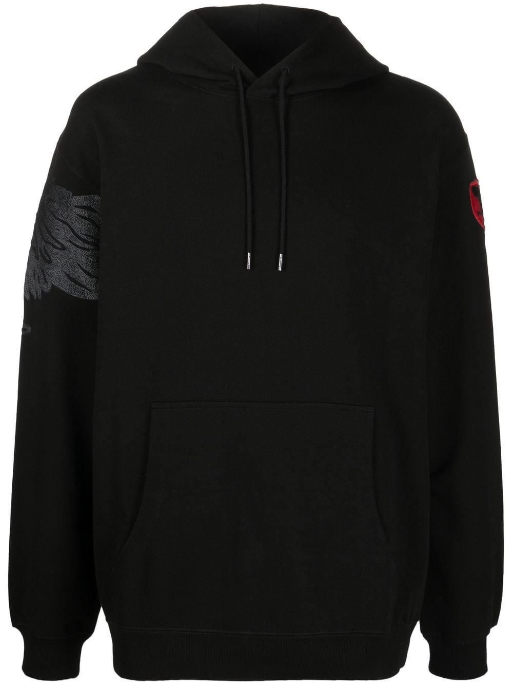 Maharishi logo-patch organic-cotton hoodie - Black von Maharishi