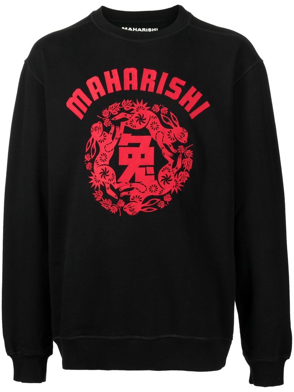 Maharishi logo-print long-sleeve sweatshirt - Black von Maharishi
