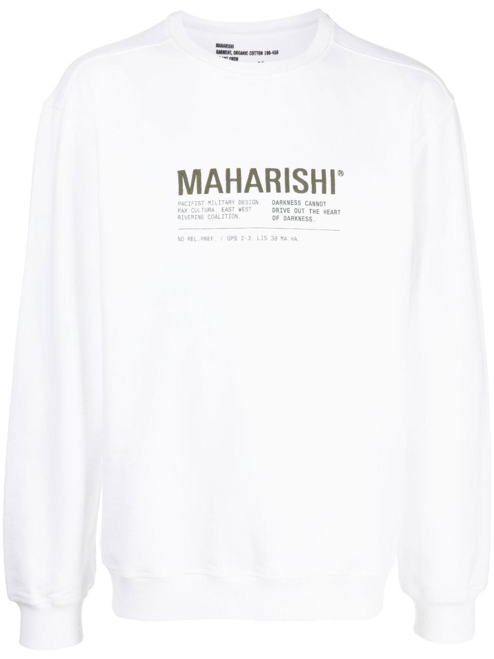 Maharishi logo-print long-sleeve sweatshirt - White von Maharishi