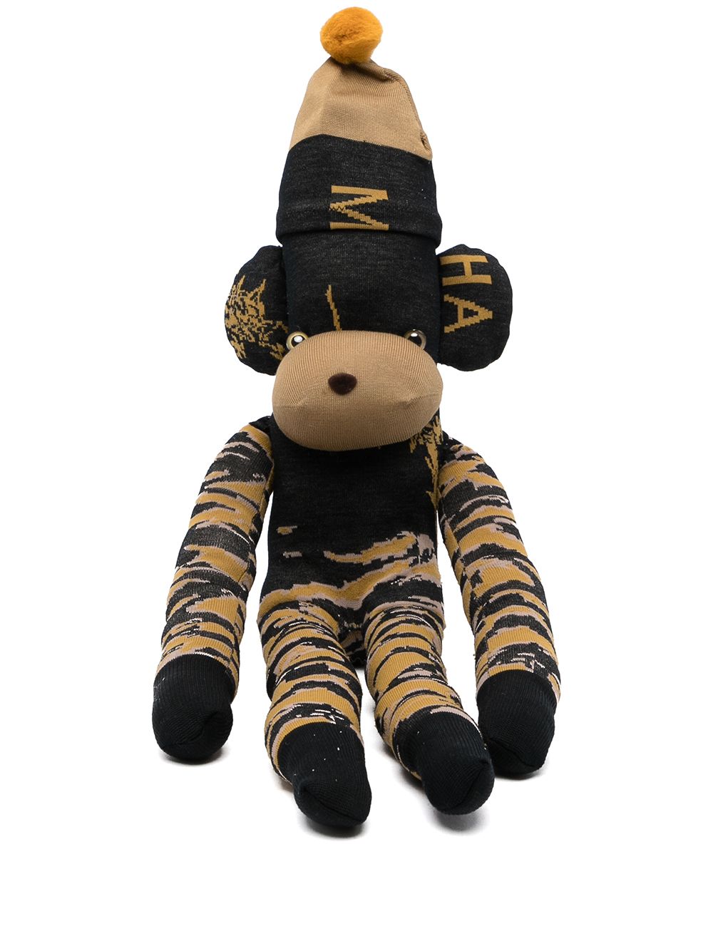 Maharishi x Ayamé Tigerstripe sock monkey - Black von Maharishi