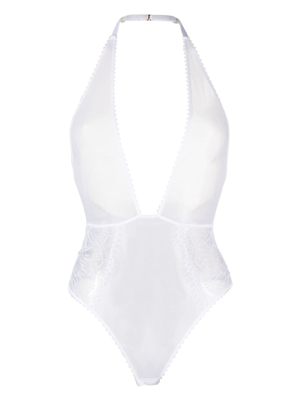 Maison Close Accroche Cœur thong body - White von Maison Close