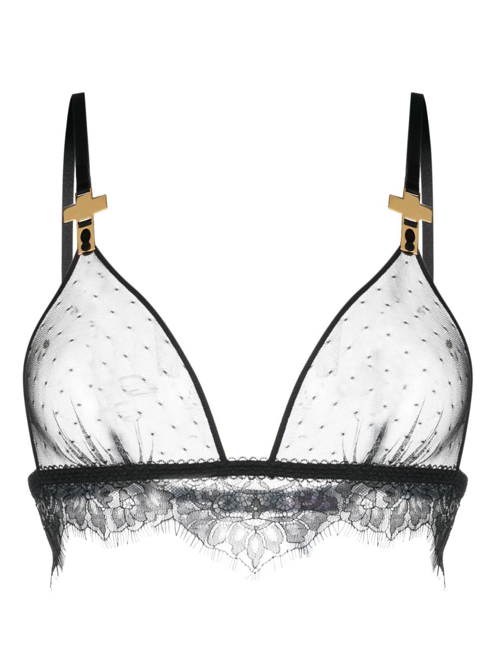 Maison Close Inspiration Divine cross-charm bra - Black von Maison Close