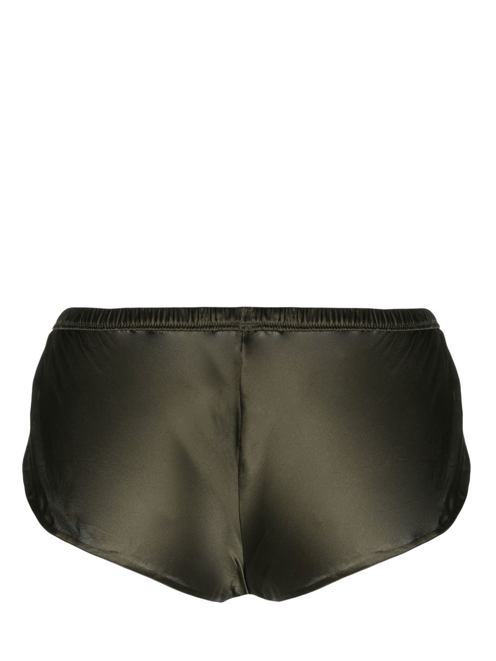 Maison Close elasticated silk shorts - Green von Maison Close