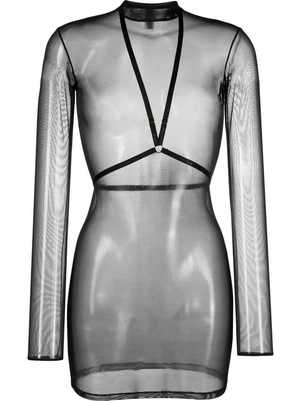 Maison Close harness-detail mesh dress - Black von Maison Close
