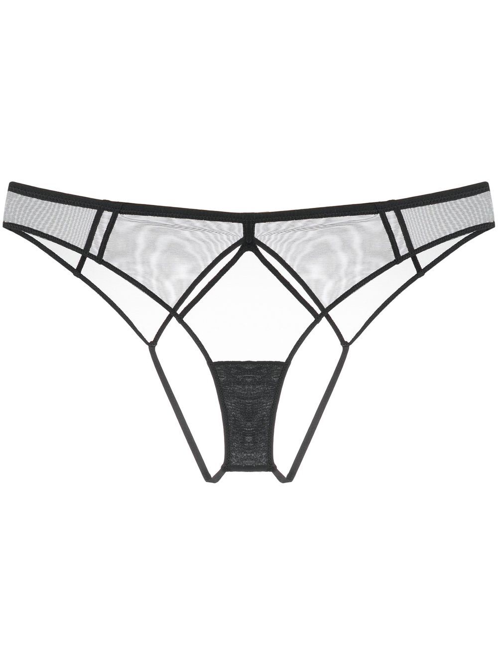 Maison Close heart-shaped sheer thong - Black von Maison Close