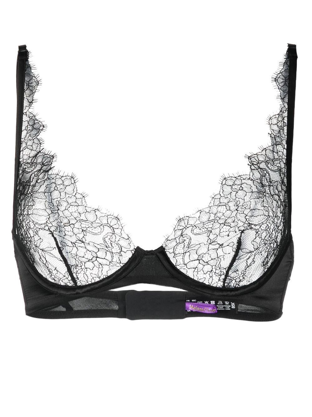 Maison Close lace-trim detail bra - Black von Maison Close