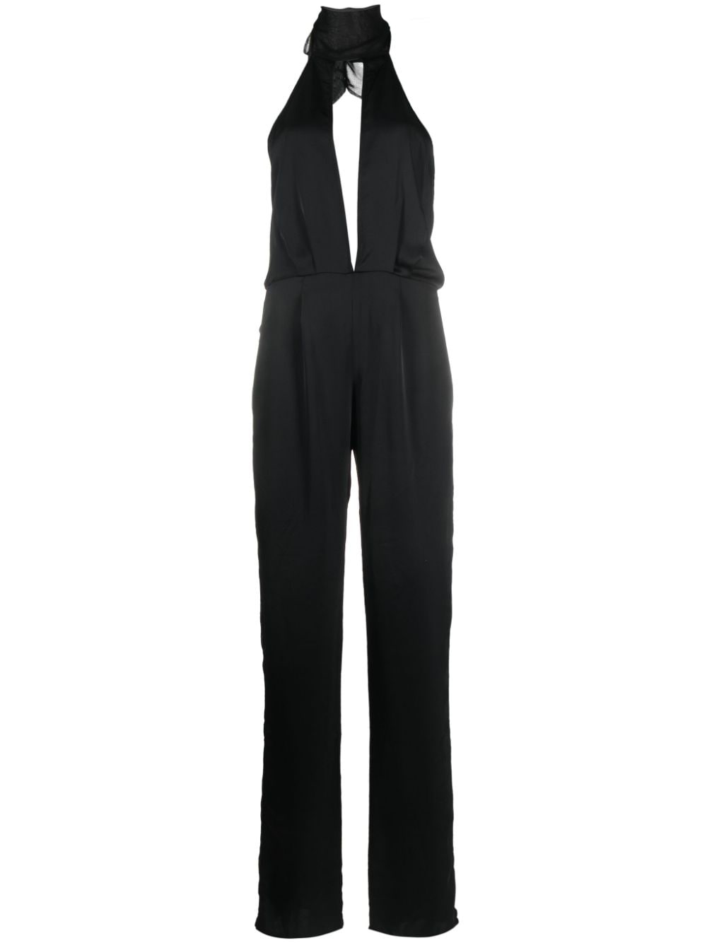 Maison Close open-back satin jumpsuit - Black von Maison Close