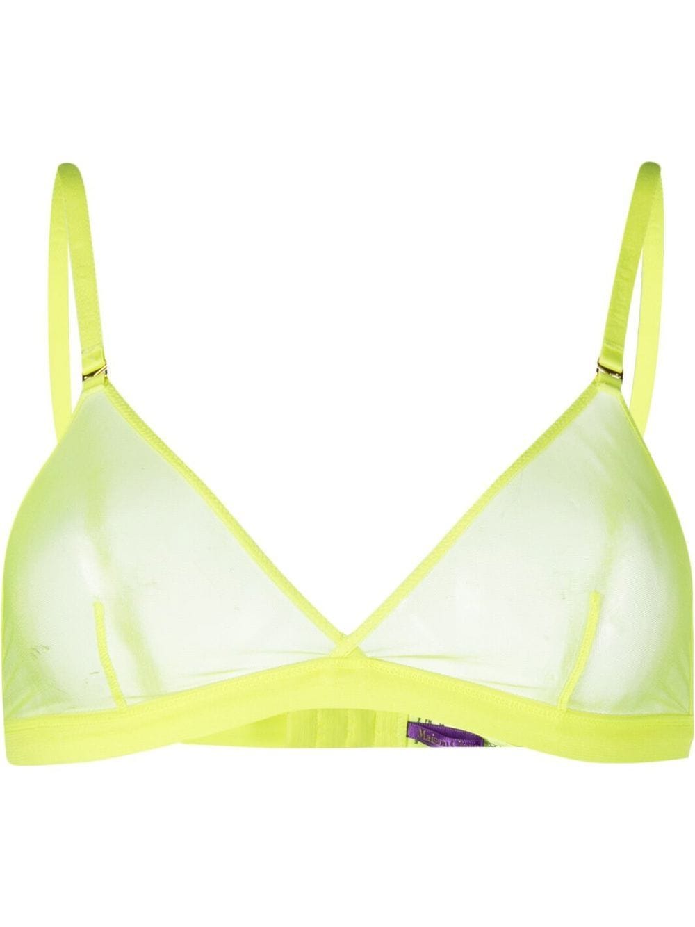 Maison Close sheer triangle-cup bra - Yellow von Maison Close