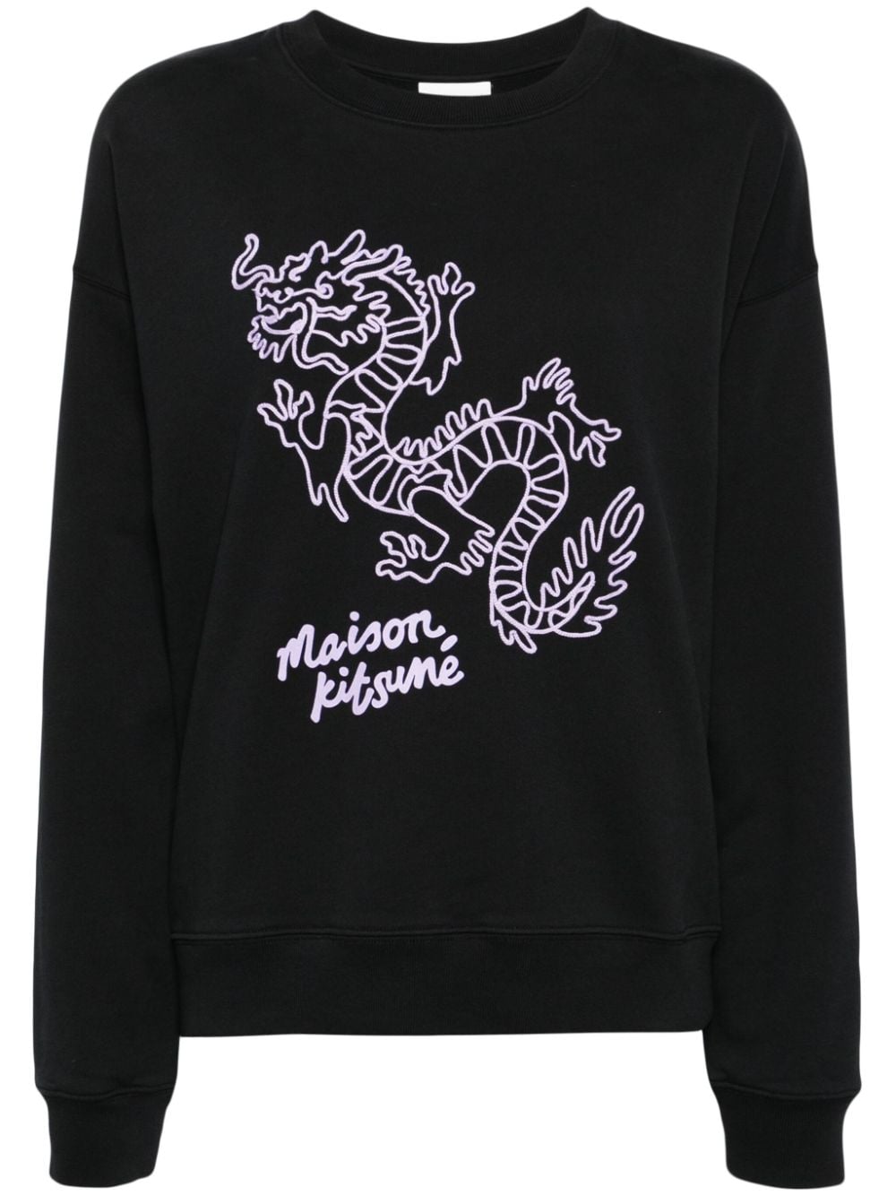 Maison Kitsuné Chinese Dragon cotton sweatshirt - Black von Maison Kitsuné