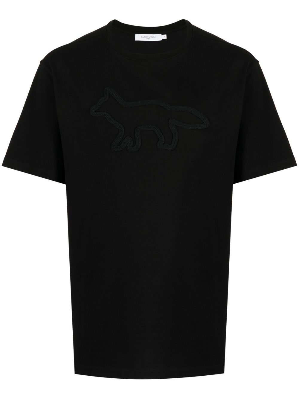 Maison Kitsuné Contour Fox embroidered T-shirt - Black von Maison Kitsuné