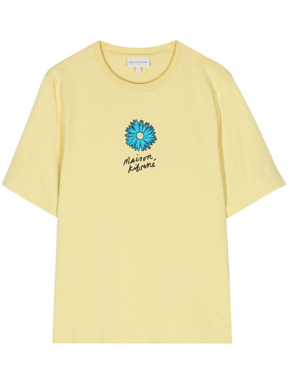 Maison Kitsuné Floating Flower cotton T-shirt - Yellow von Maison Kitsuné