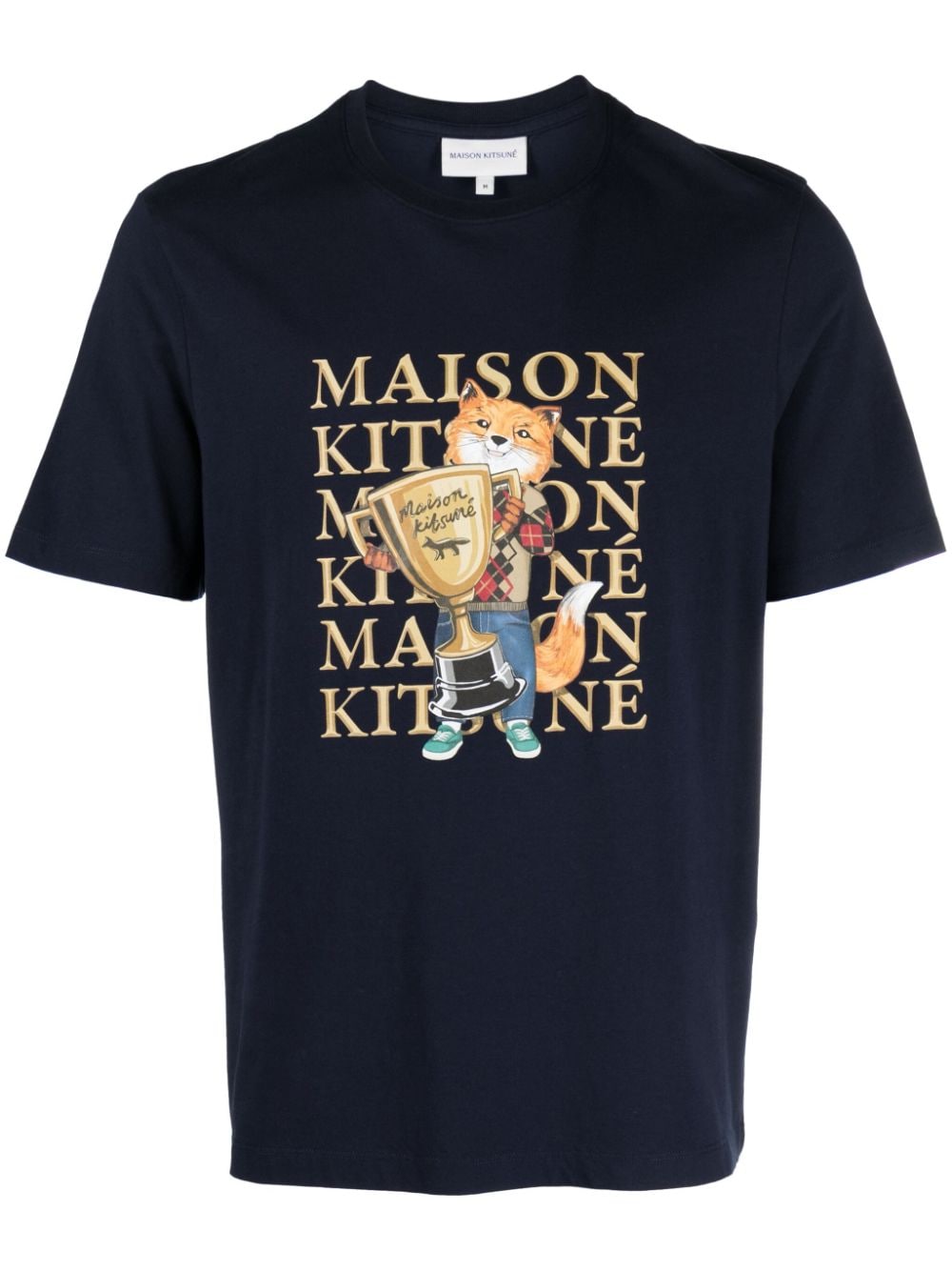 Maison Kitsuné Fox Champion cotton T-shirt - Blue von Maison Kitsuné