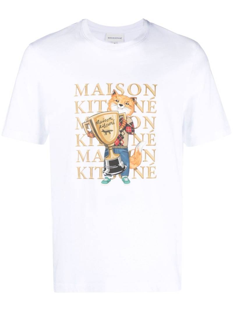 Maison Kitsuné Fox Champion cotton T-shirt - White von Maison Kitsuné