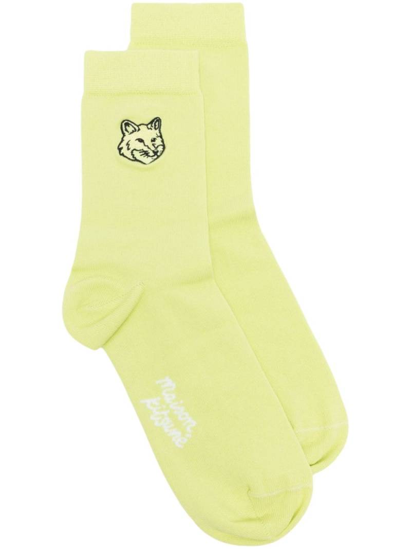 Maison Kitsuné Fox Head cotton socks - Yellow von Maison Kitsuné