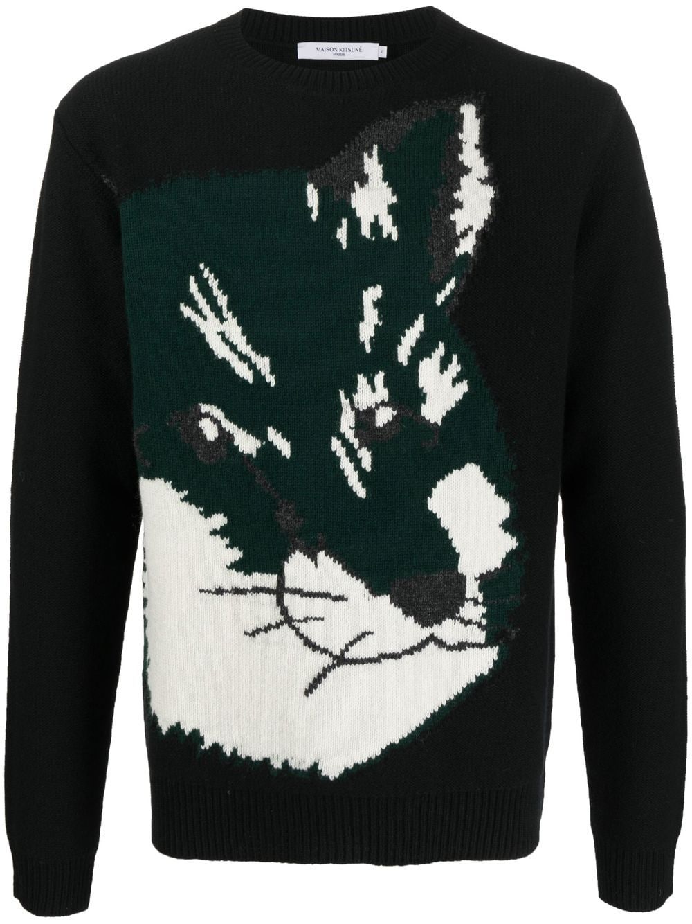 Maison Kitsuné Fox Head jacquard jumper - Black von Maison Kitsuné