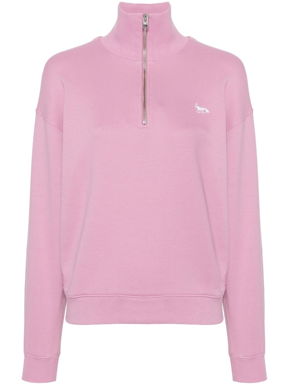 Maison Kitsuné Fox-appliqué half-zip sweatshirt - Pink von Maison Kitsuné