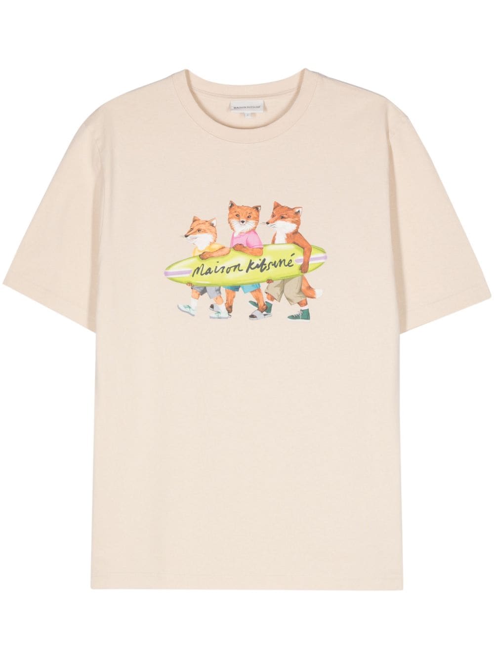 Maison Kitsuné Fox-motif cotton T-shirt - Neutrals von Maison Kitsuné