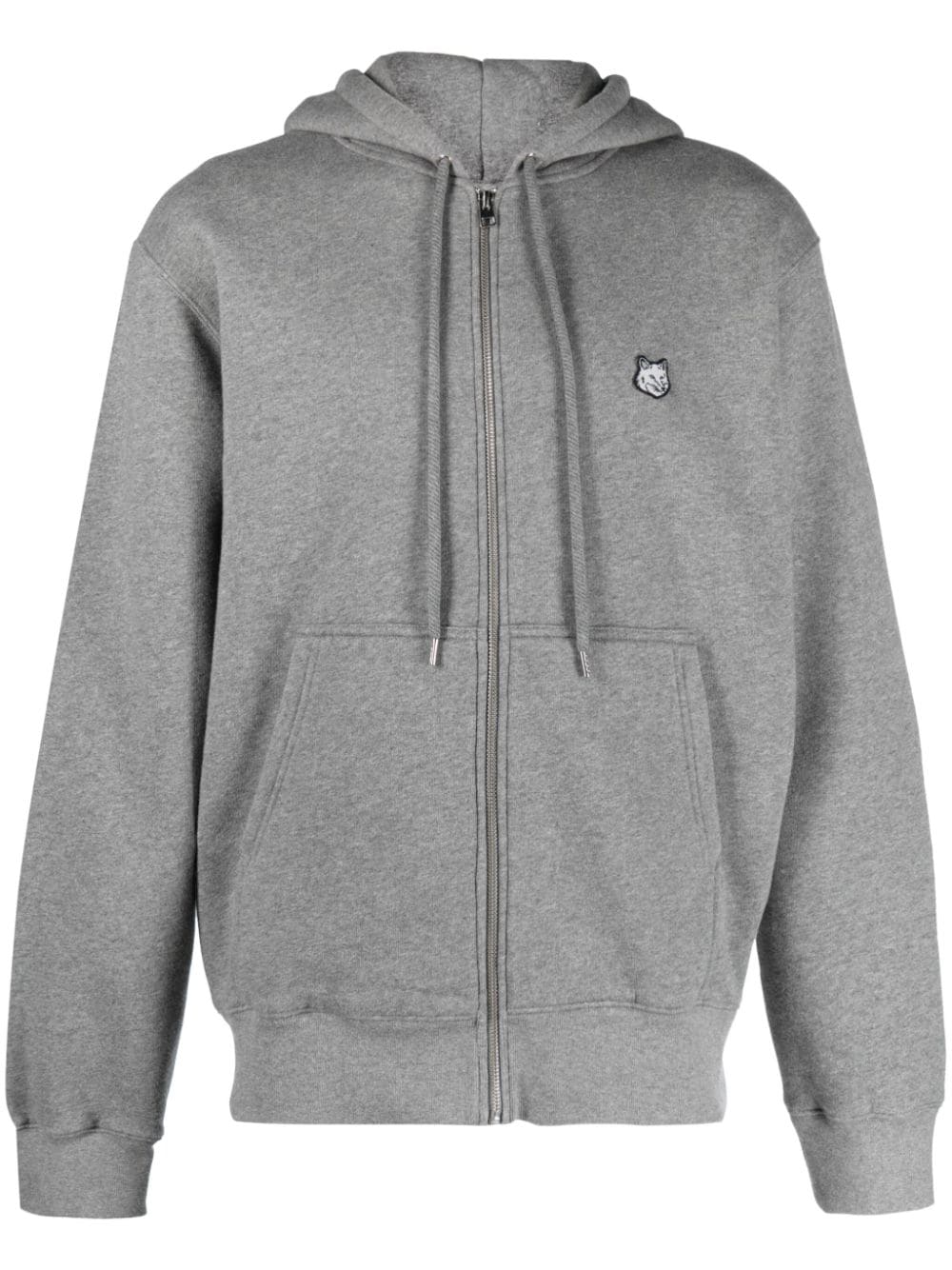 Maison Kitsuné Fox-patch cotton hoodie - Grey von Maison Kitsuné