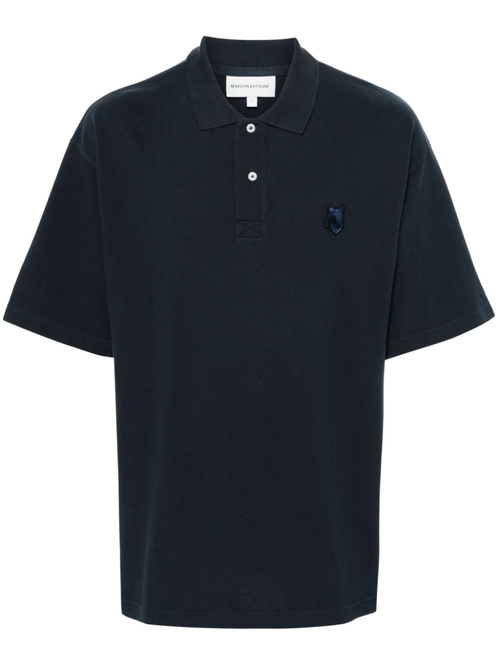 Maison Kitsuné Fox-patch polo shirt - Blue von Maison Kitsuné