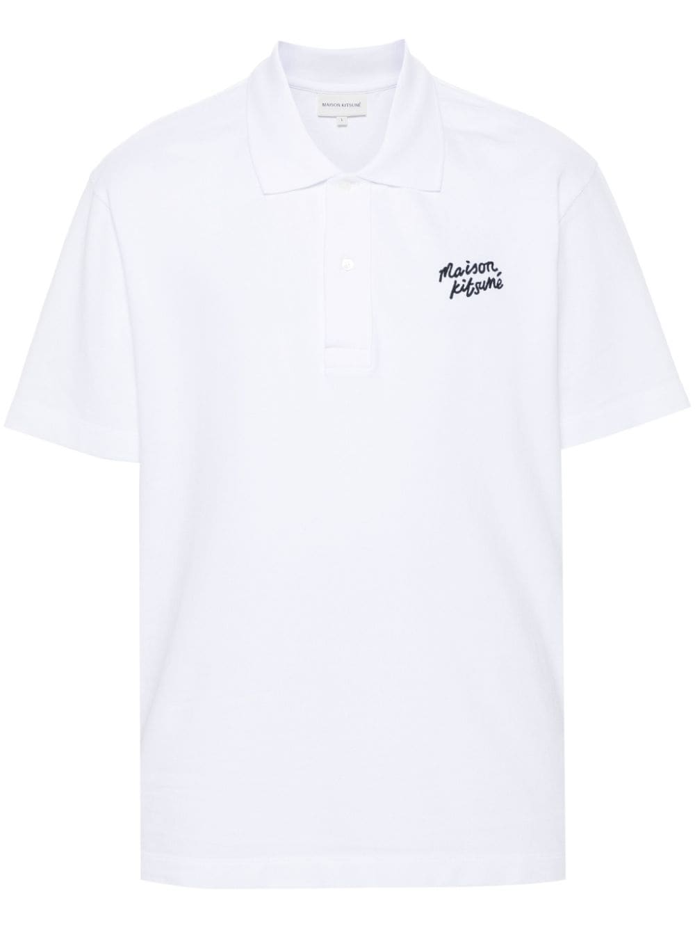 Maison Kitsuné Handwriting cotton polo shirt - White von Maison Kitsuné