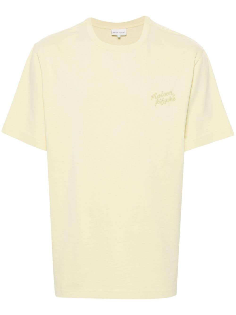 Maison Kitsuné Handwriting-embroidered T-shirt - Yellow von Maison Kitsuné