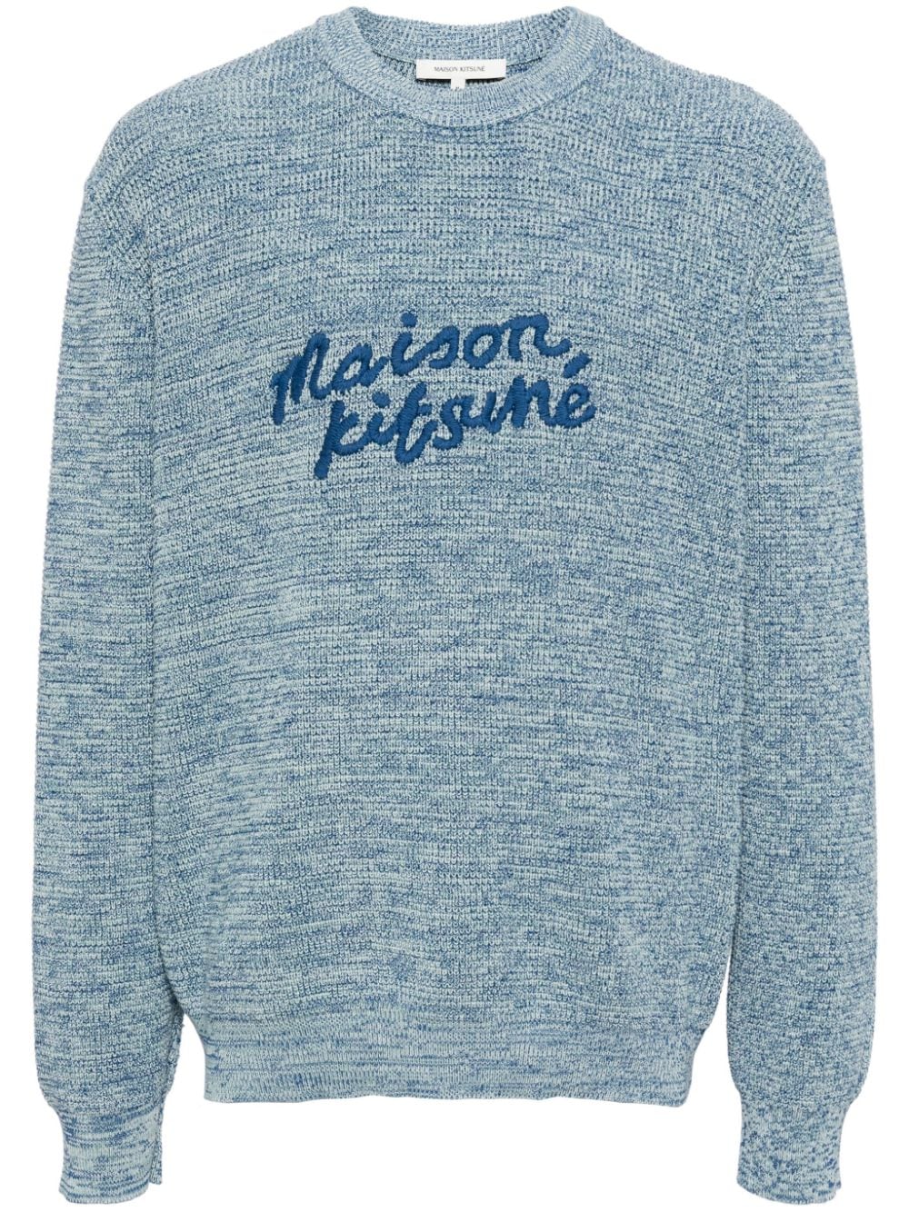 Maison Kitsuné Handwriting logo-embroidered jumper - Blue von Maison Kitsuné