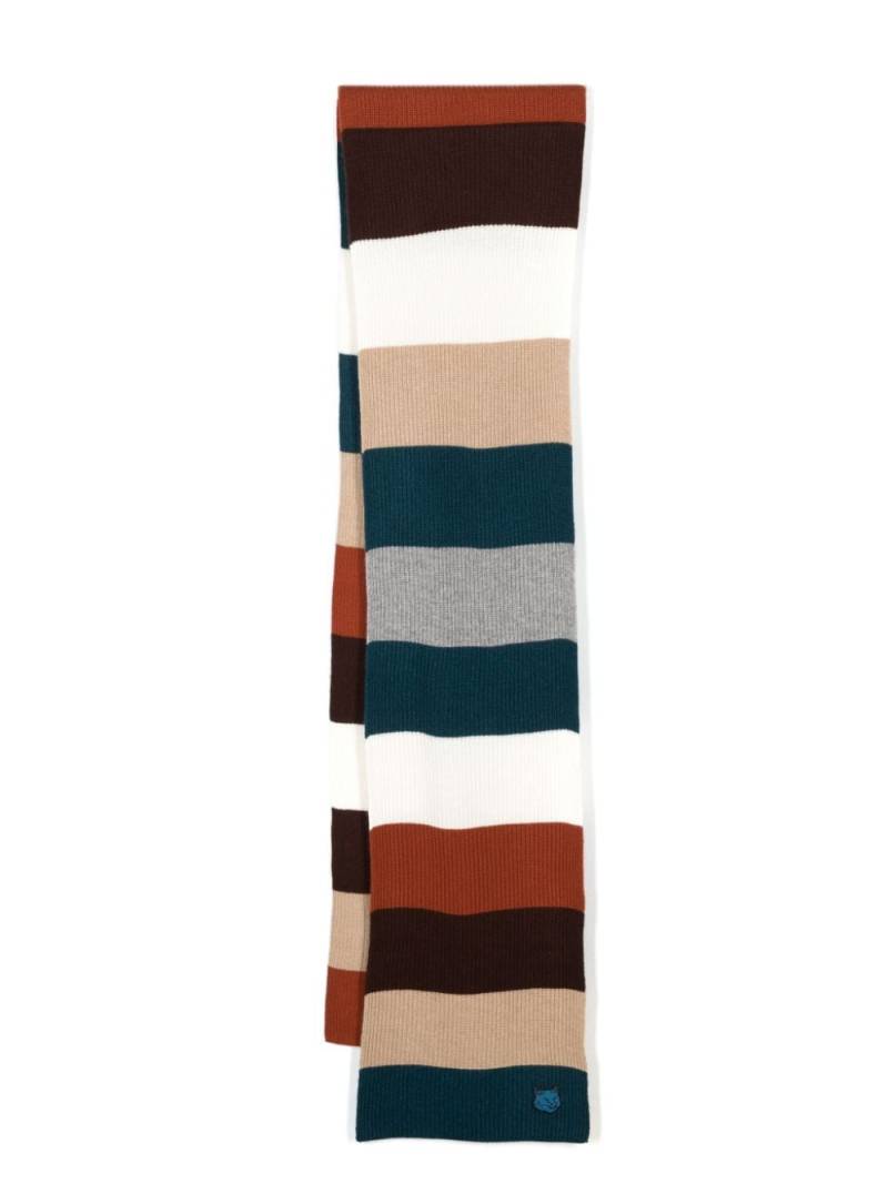 Maison Kitsuné Preppy striped scarf - Brown von Maison Kitsuné