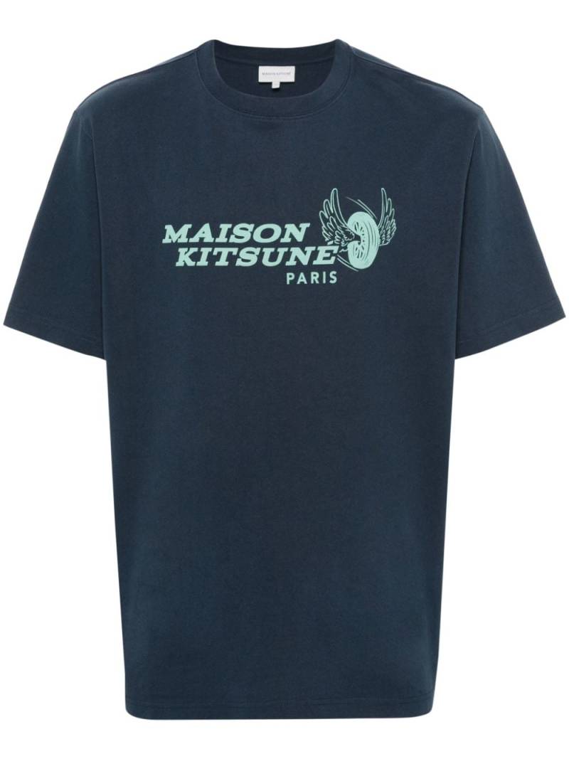 Maison Kitsuné Racing Wheels cotton T-shirt - Blue von Maison Kitsuné