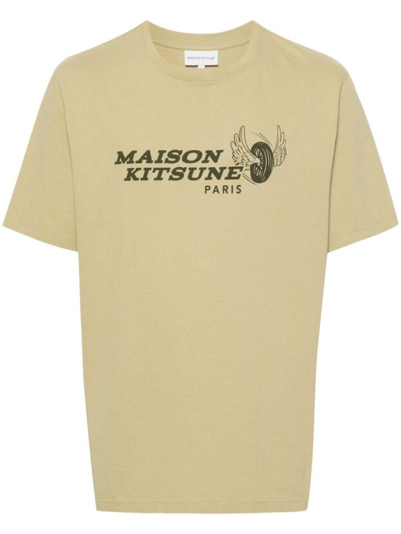 Maison Kitsuné Racing Wheels-print T-shirt - Green von Maison Kitsuné