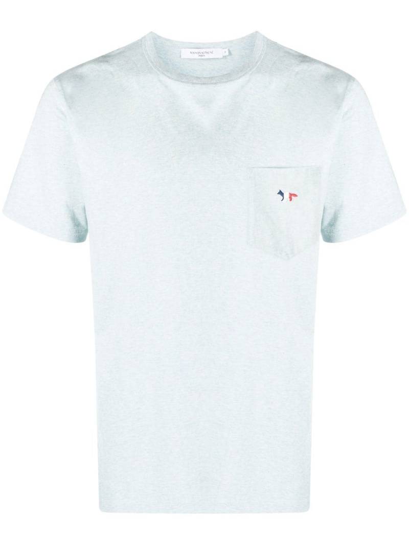 Maison Kitsuné Tricolor Fox Head patch-pocket T-shirt - Blue von Maison Kitsuné